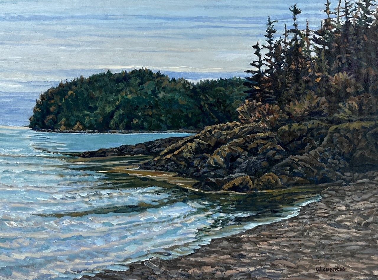 Lynn Wigginton Saint John New Brunswick Canada Handworks Canadian Acrylic &amp; Oil Painting Seascape Landscape &quot;Seeleys Beach&quot;
