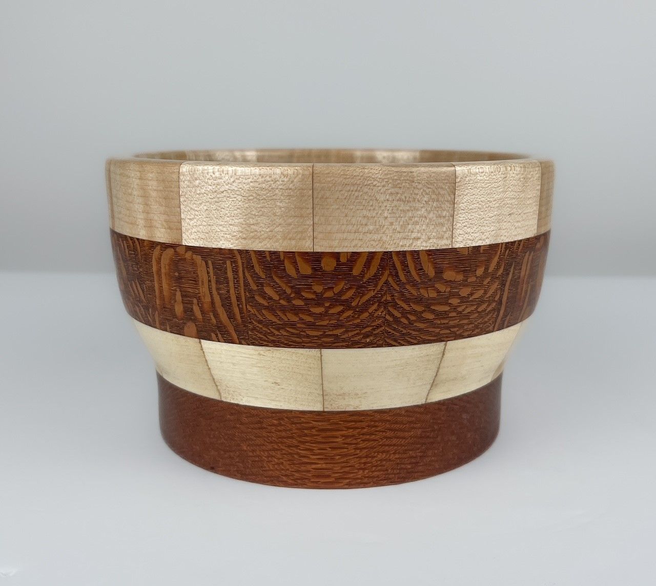 Maple &amp; Lacewood Segmented Wooden Bowl 6&quot;