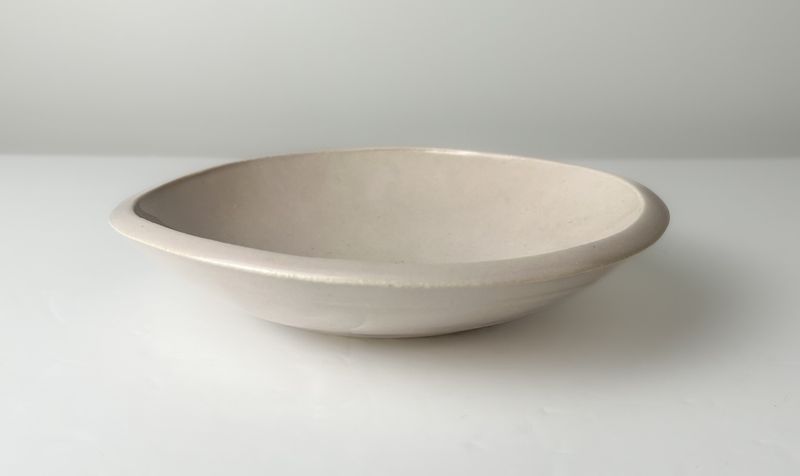 Darren Emenau MNO Saint John New Brunswick Canada Handworks Gallery Canadian Japonesque Round Glossy Slab Pottery Bowl Pink