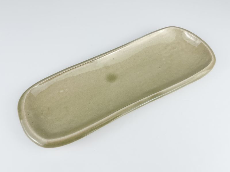 Darren Emenau Saint John New Brunswick Handworks Japonesque Elongated Pottery Platter Glossy Cream
