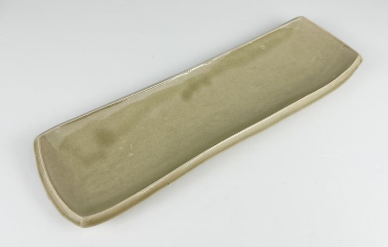 Darren Emenau MNO Saint John New Brunswick Canada Handworks Gallery Canadian Japonesque Pottery Elongated Platter Matte Cream