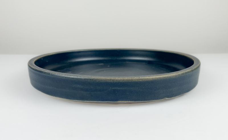 Darren Emenau Saint John New Brunswick Handworks Japonesque Elongated Pottery Platter Blue