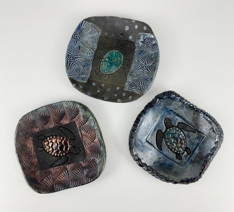 Turtle Stamp Pottery Dish