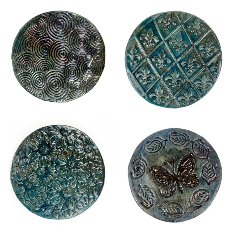 Set of 4 Raku Pottery Coasters