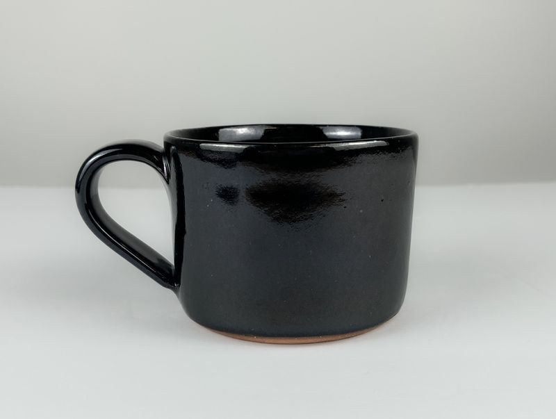 Black Pottery Mug
