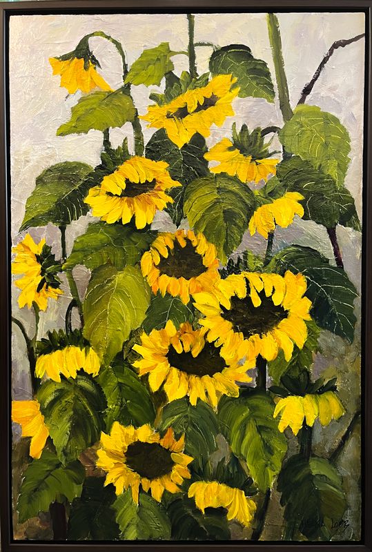 &quot;Sunflowers&quot; 24x36&quot; Acrylic Painting Framed