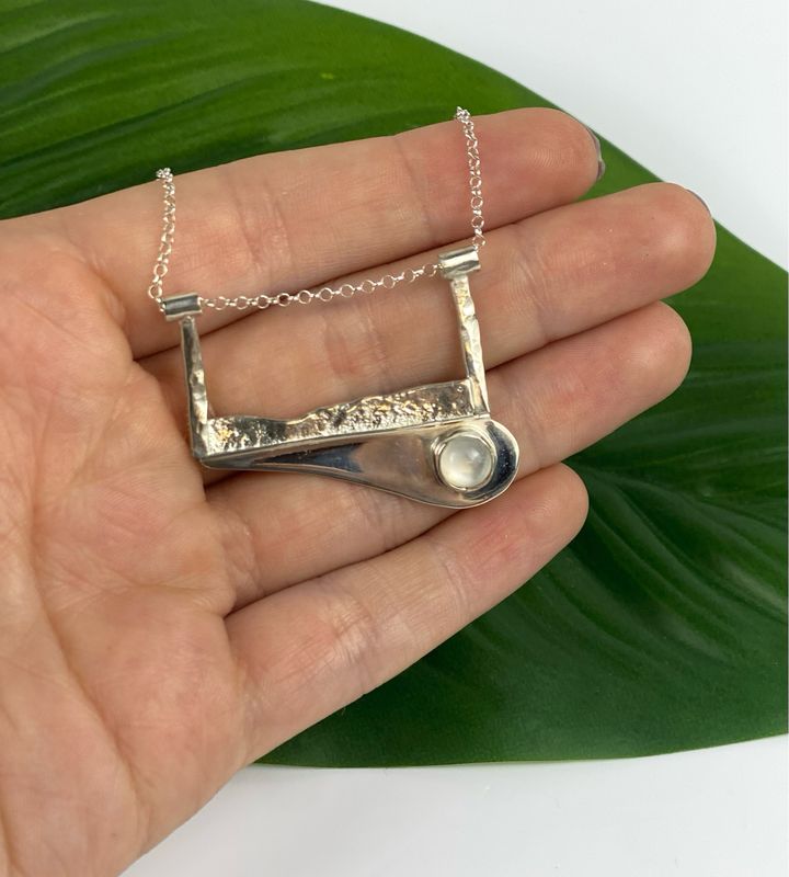 "Moonstone Landscape" Pendant Sterling Silver