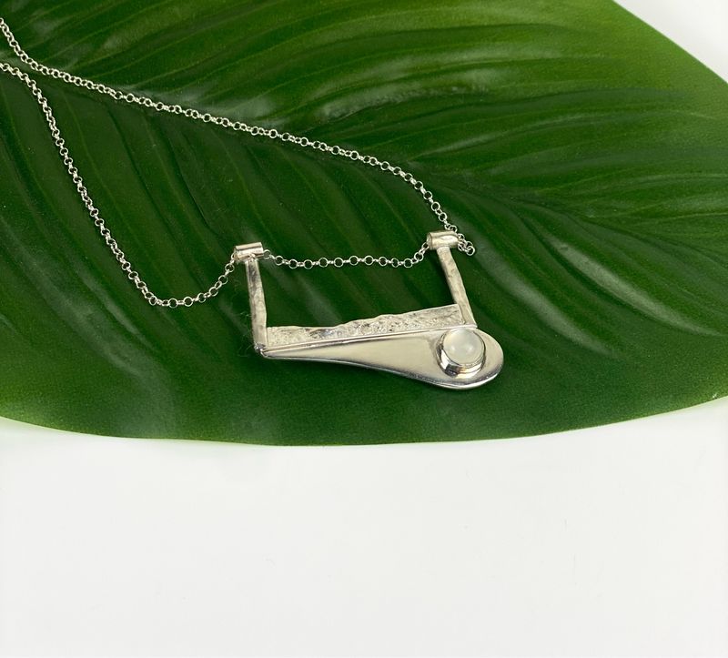 "Moonstone Landscape" Pendant Sterling Silver