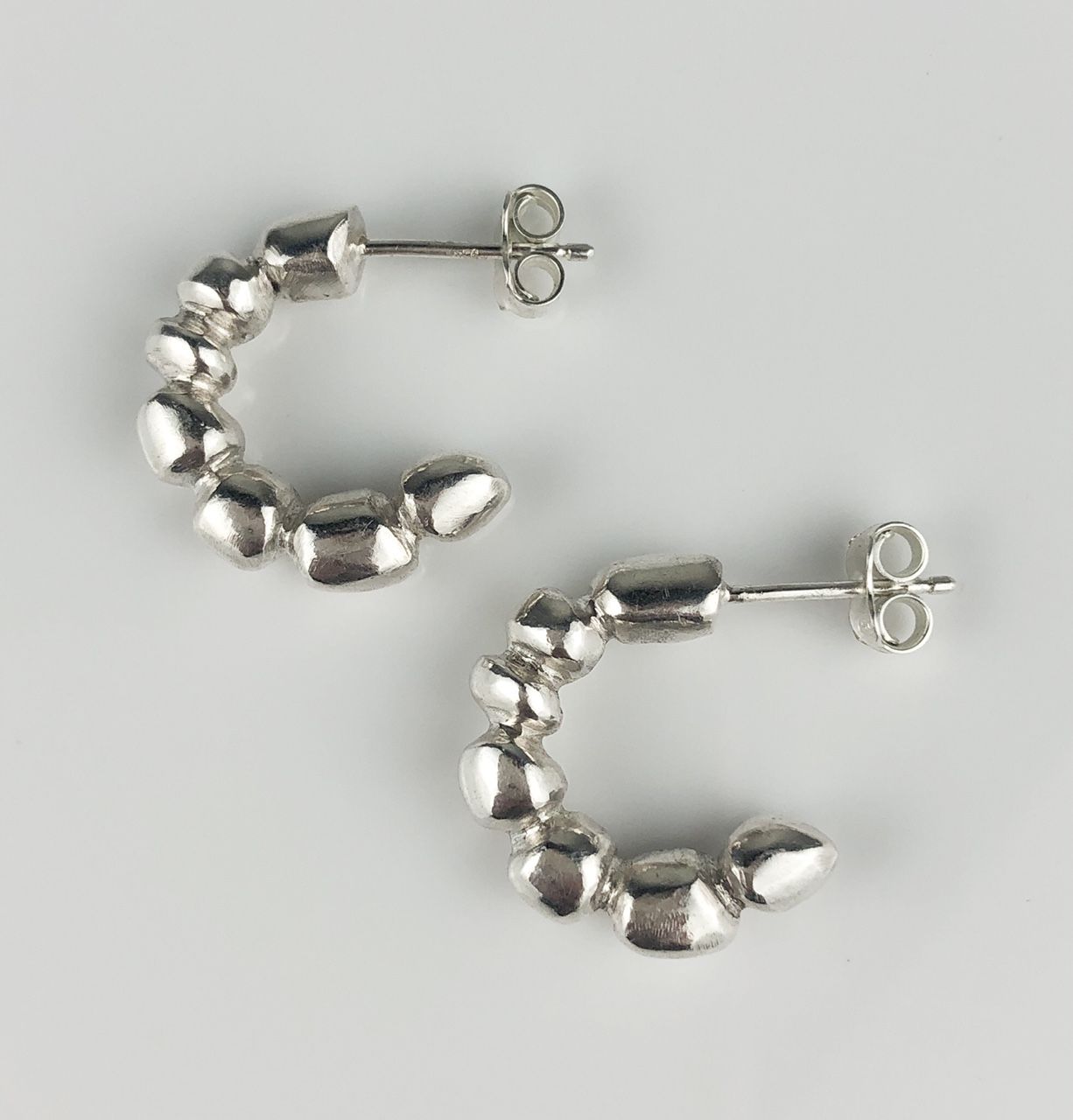 Sterling Silver Earrings, Option: ZAZA Hoop Earrings