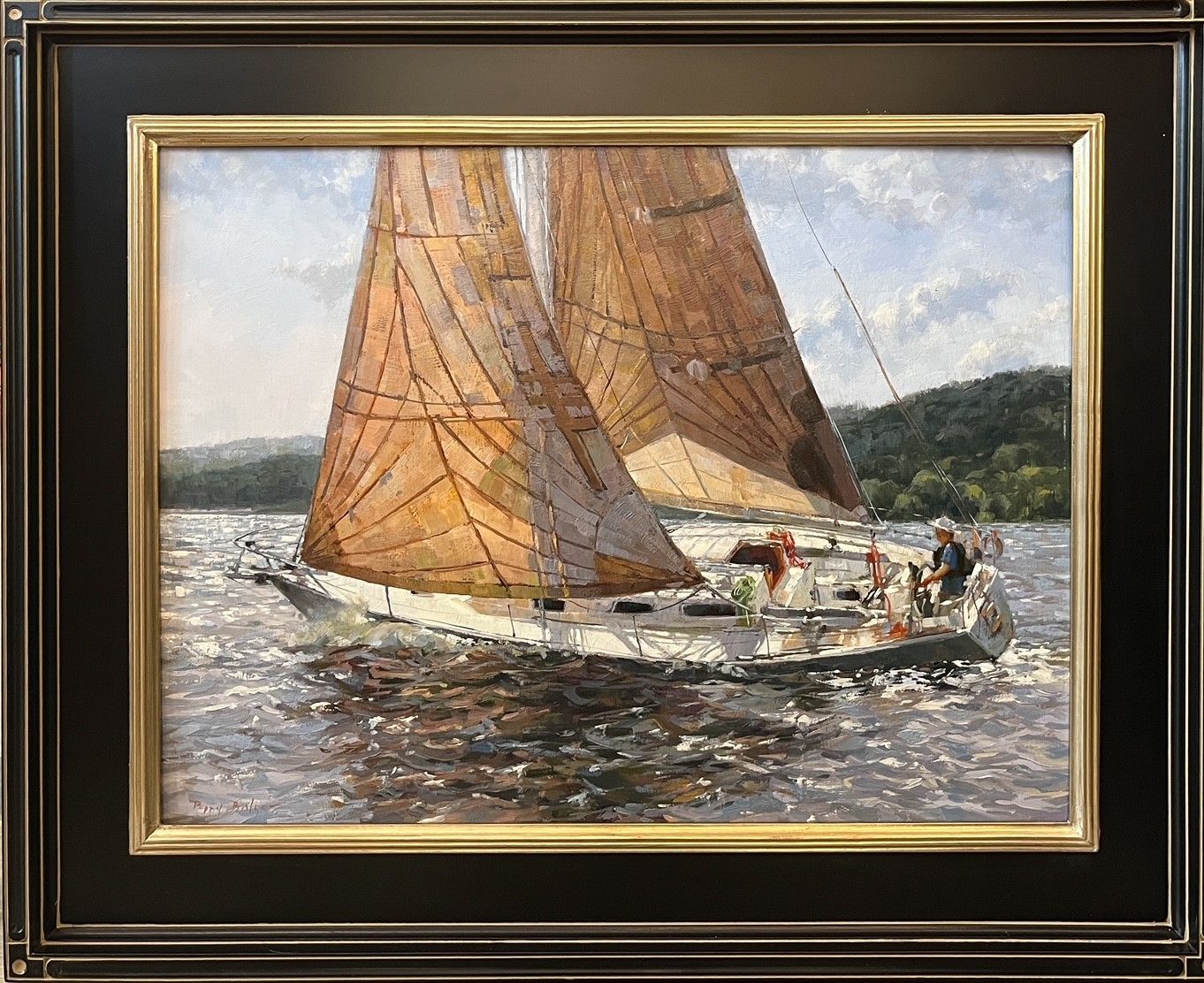 Poppy Balser Saint John New Brunswick Canada Handworks Canadian Painting Watercolor Landscape Seascape Framed Boat Sail 