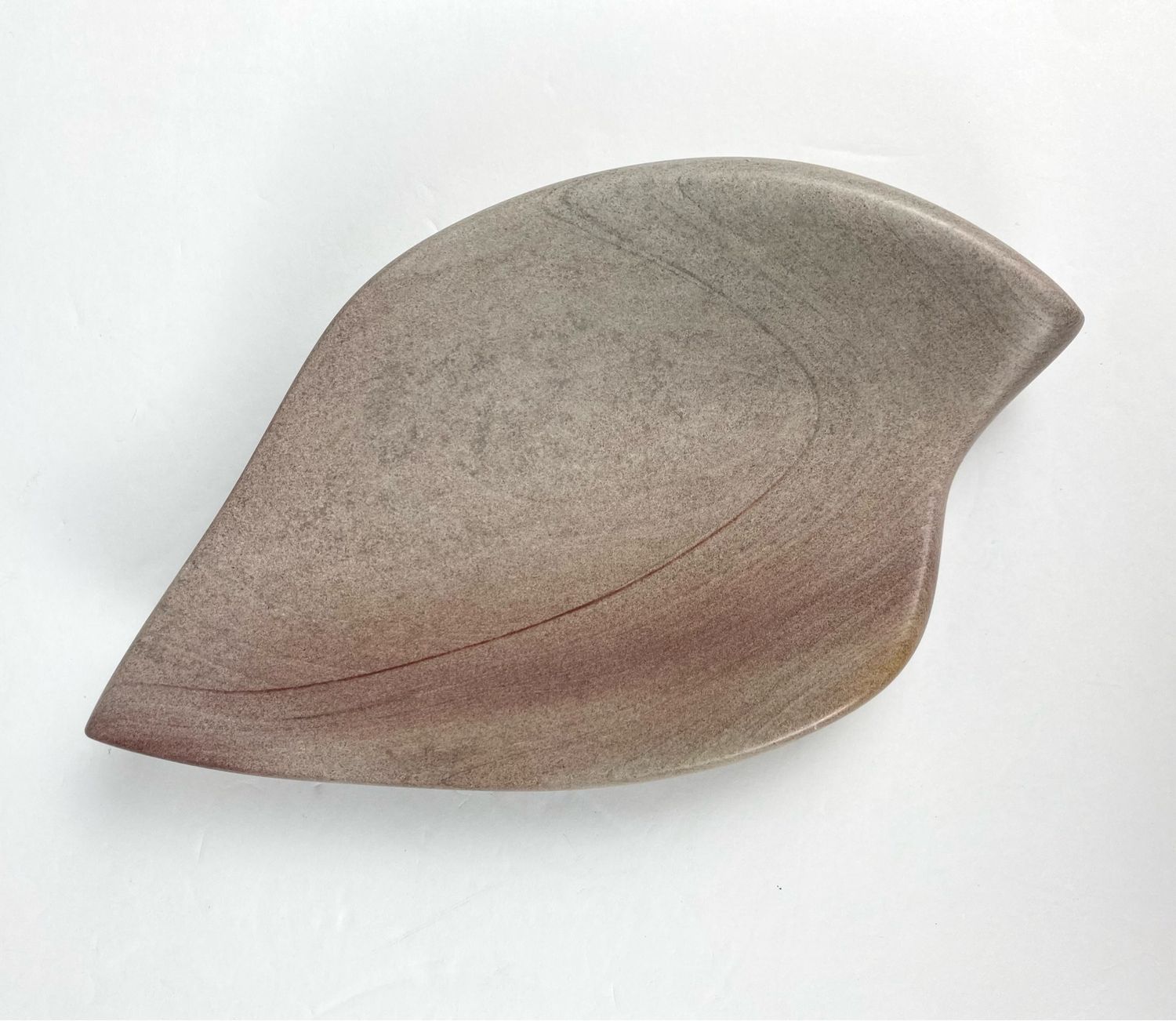 South African Pyrophyllite Leaf Dish 9x5x1.5&quot;
