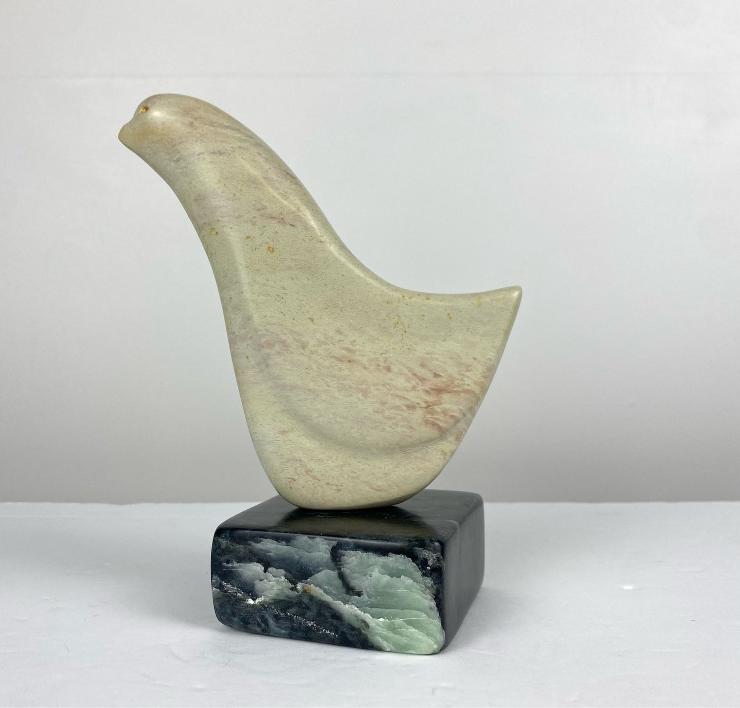 Pyrophyllite Bird on Soapstone Base 7x3x3&quot;