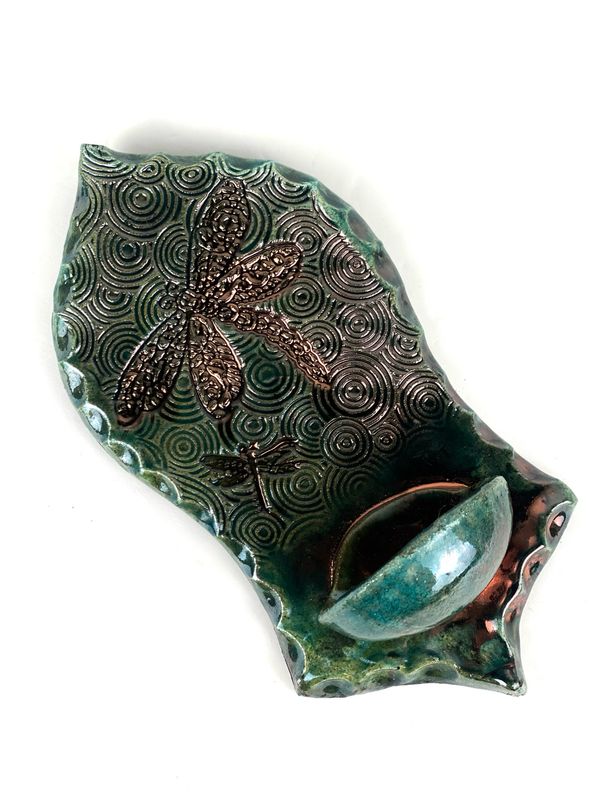 Raku Pottery Wall Mounted Candle Holder