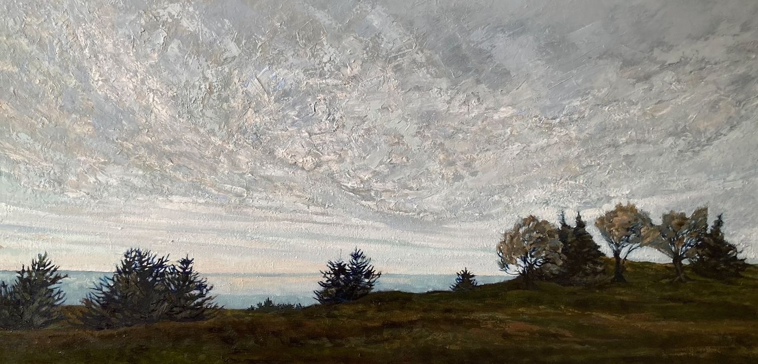 Lynn Wigginton Saint John New Brunswick Canada Handworks Canadian Acrylic &amp; Oil Painting Landscape &quot;Clouds, Roger Head&quot;