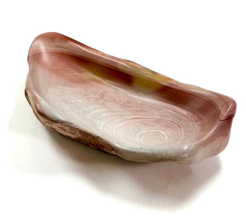 Decorative Stone Bowl South African Pyrophyllite 16x9x3.5&quot;