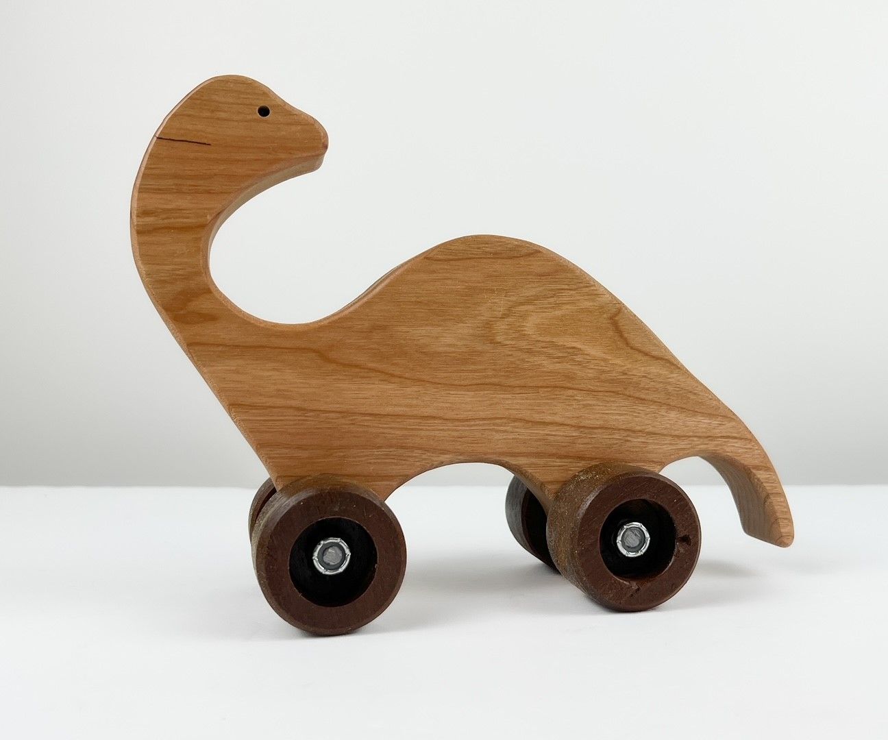 Wooden Dinosaur Toy on Wheels, Option: A