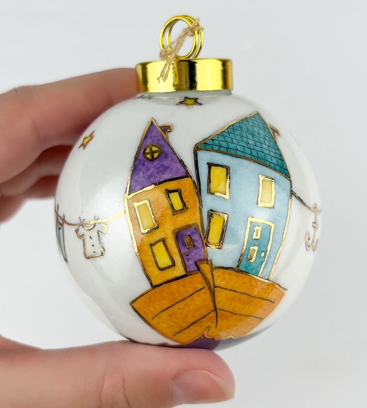 Ornament Porcelain &amp; Gold Hand Painted