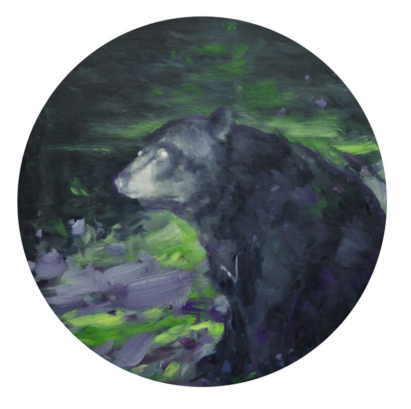 Theresa MacKnight Saint John New Brunswick Canada Handworks Canadian Painting, Oil, &quot;Blueberry Dreams&quot; Bear