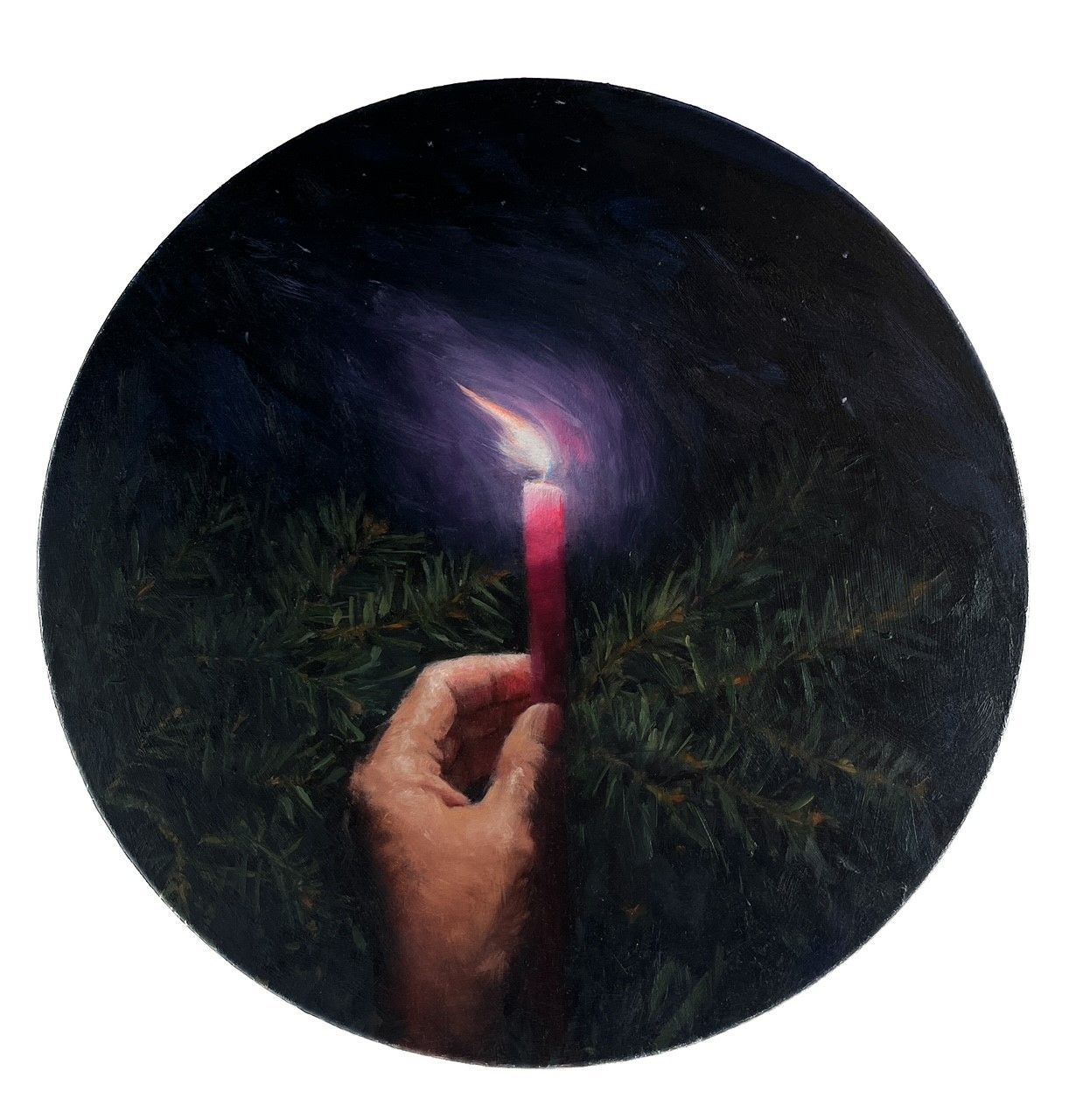 Theresa MacKnight Saint John New Brunswick Canada Handworks Canadian Painting, Oil, &quot;Future of Peace&quot; Candle