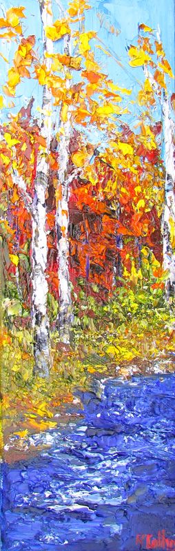 &quot;Such a Perfect Day&quot; Oil Knife Painting on Canvas 4x12&quot;