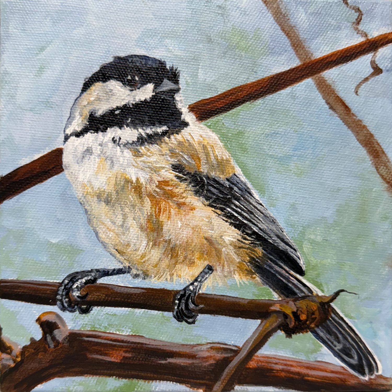 "Photo Opp" 6x6" Acrylic Painting