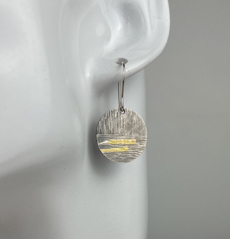 Sterling Silver Earrings With 14K Gold