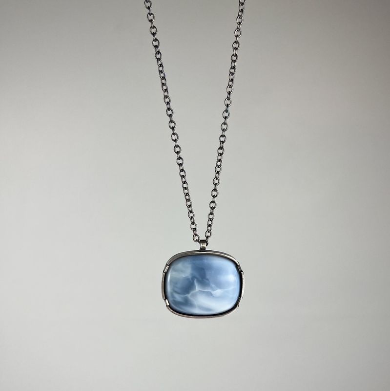 Owyhee Blue Opal Pendant Sterling Silver