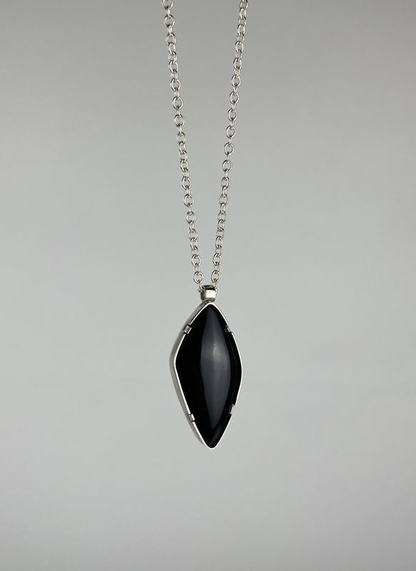 Wolastoq Black Onyx Pendant Sterling Silver