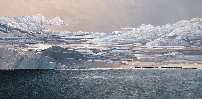 Lynn Wigginton Saint John New Brunswick Canada Handworks Canadian Acrylic &amp; Oil Painting Landscape, Seascape, &quot;Bay of Fundy,&quot;