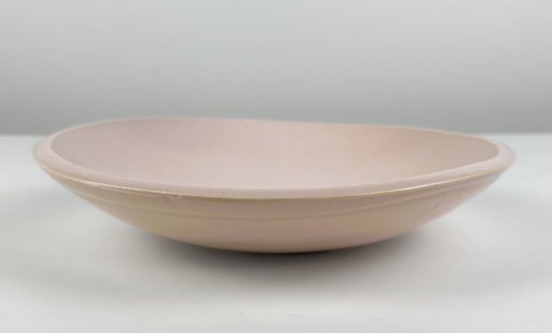 Darren Emenau MNO Saint John New Brunswick Canada Handworks Gallery Canadian Japonesque Pottery Large Curved Plate Gloss Pink