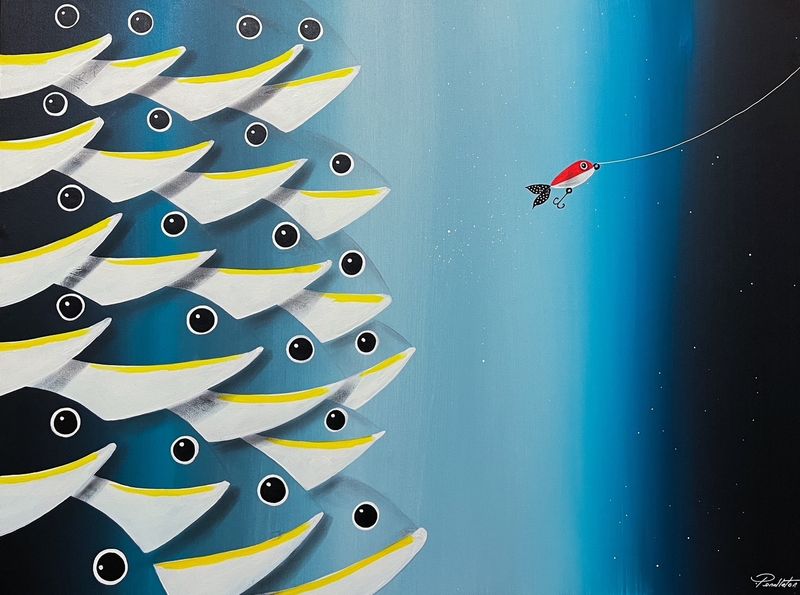 &quot;Big Fish&quot; 30x40&quot; Acrylic Painting