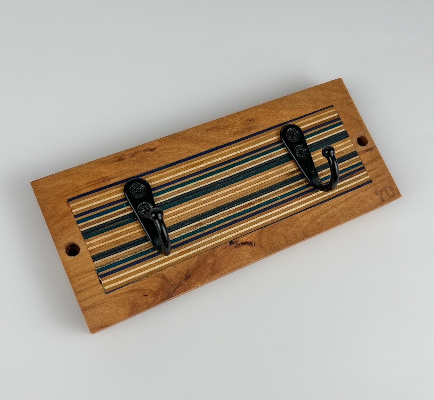 Wall Mounted Key Hooks Made with Repurposed Skateboard
