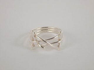Twig ring, sterling silver