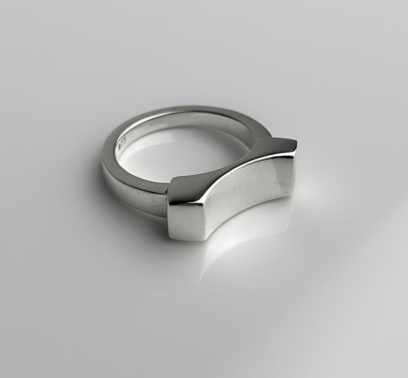 Dimitri Gagnon Morris Saint John New Brunswick Canada Canadian Jewelry Handworks Silvermith Rectangular Top Monument Ring