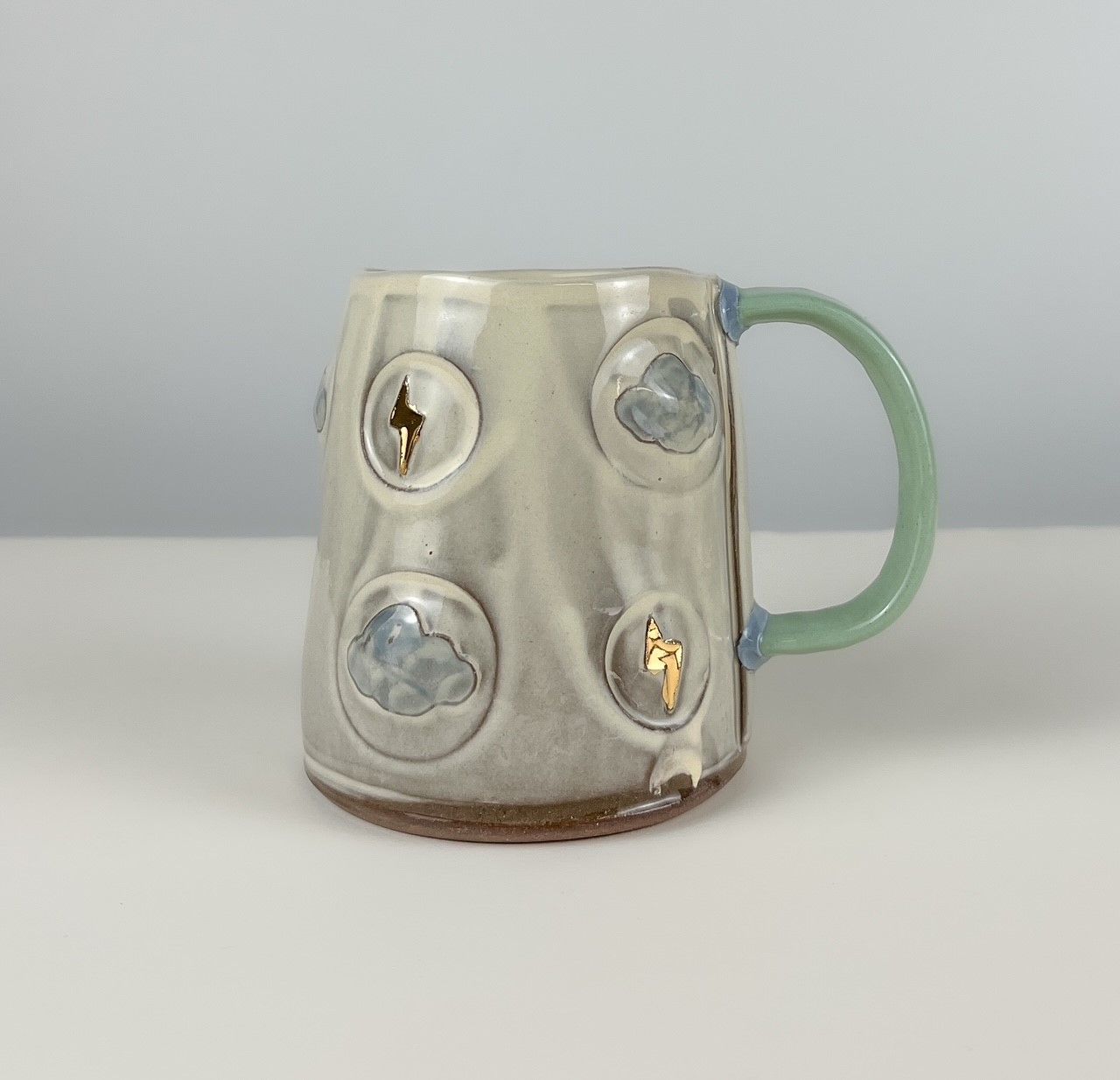 Handbuilt Thunderstorm Mug, Red Clay