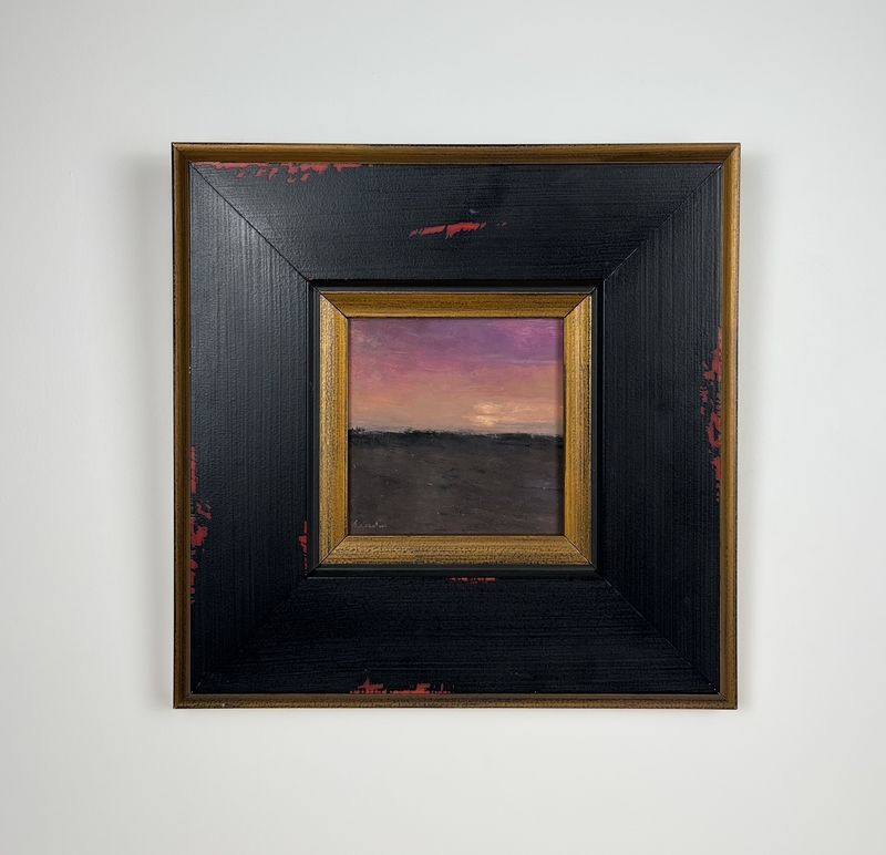 "Dusk" 5x5" Oil on Board Framed 11.5x11.5"