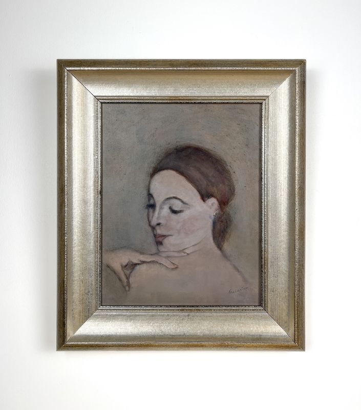 "Ballerina" 8x10" Oil on Board Framed 11.5x13.5"