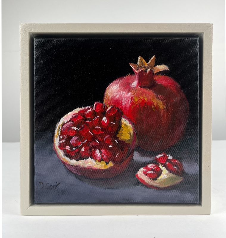 &quot;Pomegranate&quot; Still Life Oil on Canvas 6x6x1.5&quot;