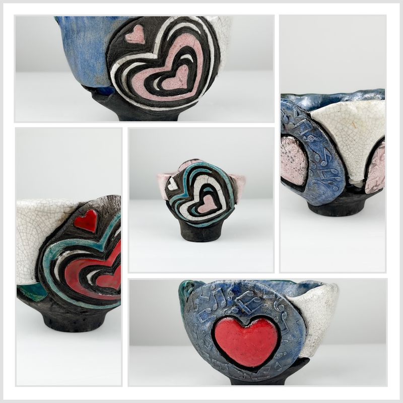 Raku Decorative Heart Bowl