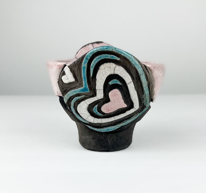 Raku Decorative Heart Bowl