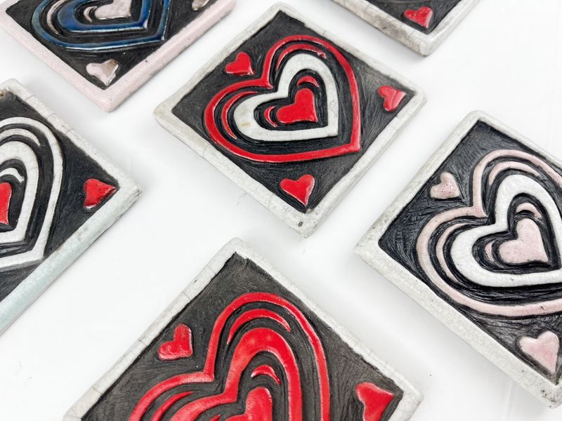Pottery Tile/Coasters 3.75x3.75&quot;