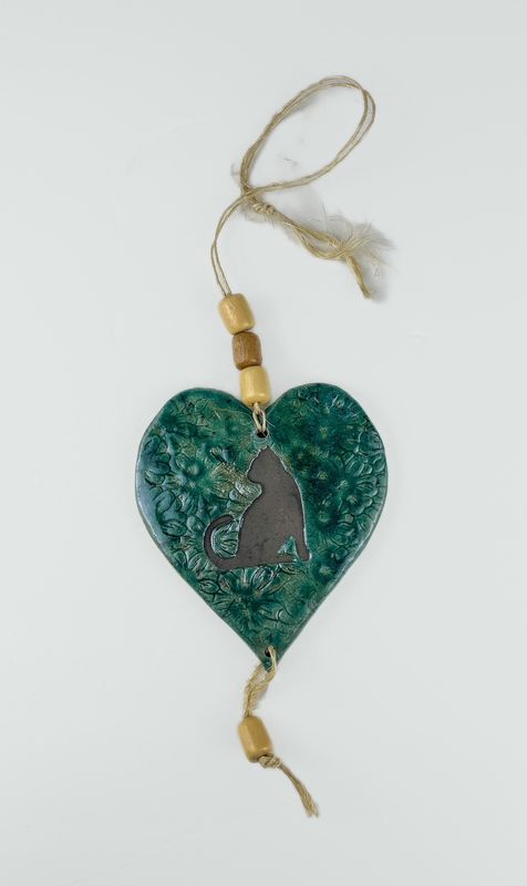 Heart Raku Pottery Hanging