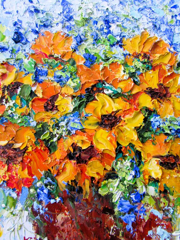 &quot;Happiness is Painted Yellow&quot; 9x12&quot; Oil Knife Painting