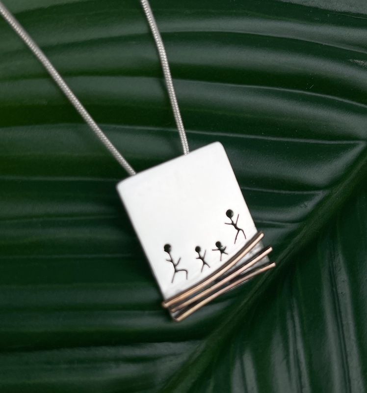 "Family" Pendant Sterling Silver & Copper