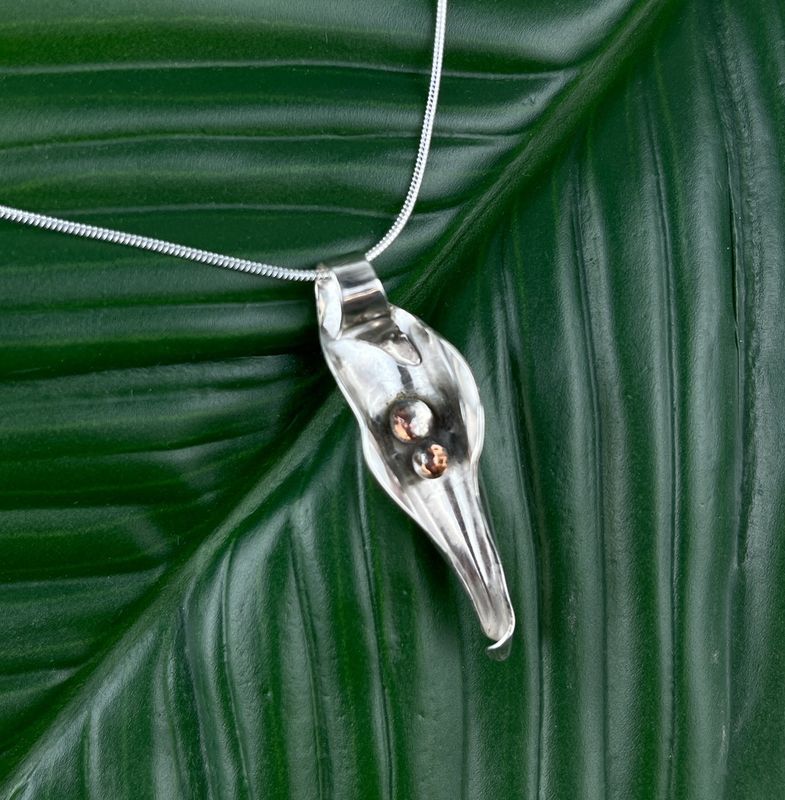 "Two Peas in a Pod" Pendant Sterling Silver & Copper