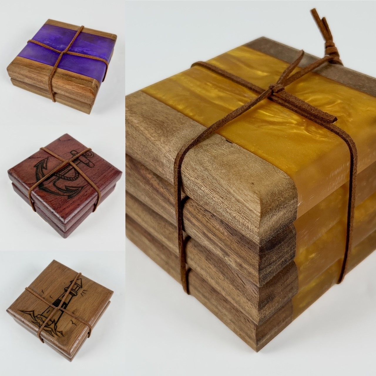 Wooden East Coasters 3.5x3.5&quot;