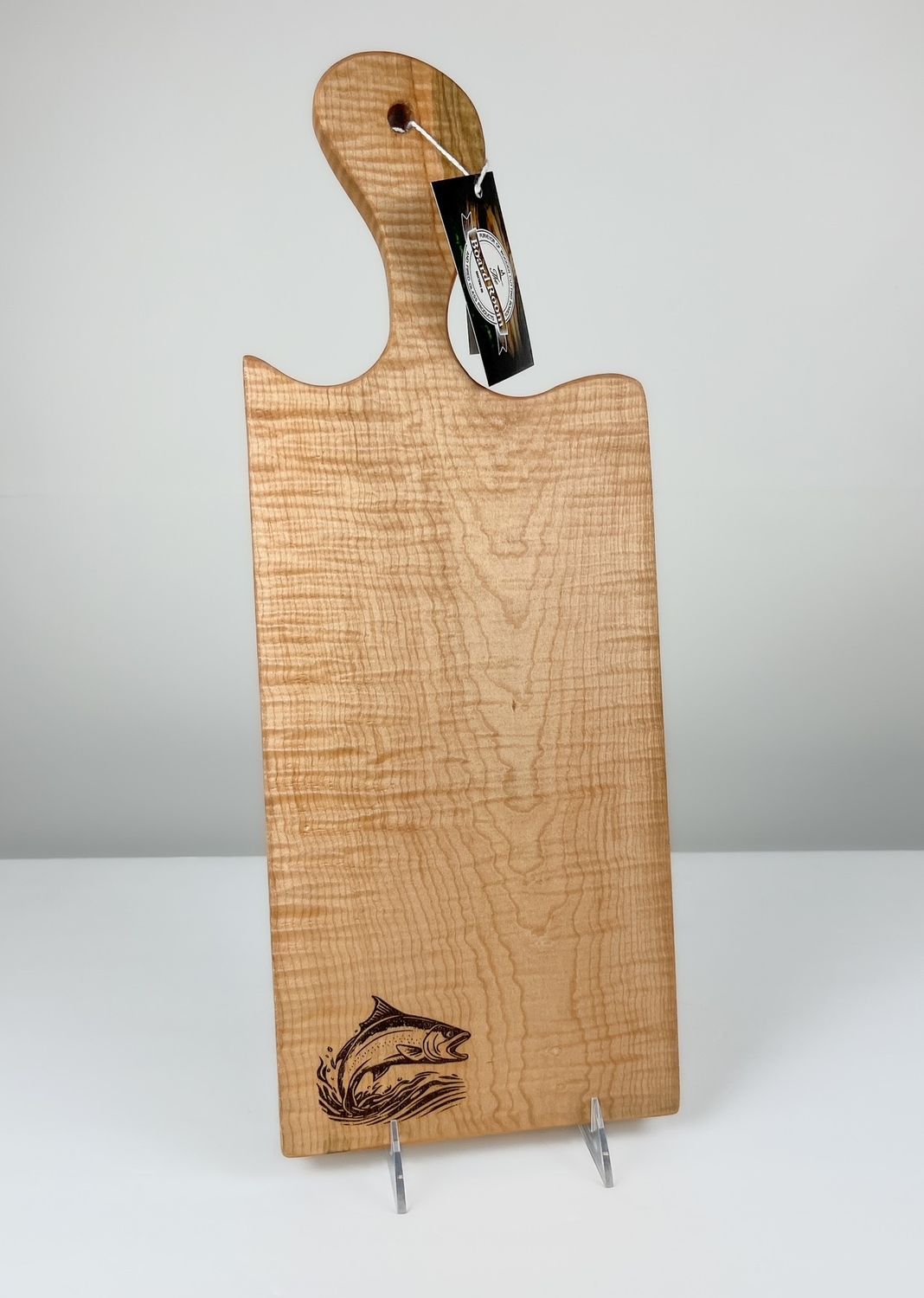 Salmon, Whale Tail, Local Woodworker, Cutting Board, Charcuterie Board, Tim Sartain, Local art, Made in Canada 