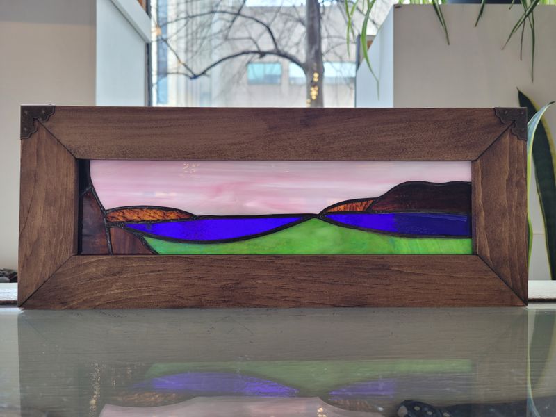 Denis Eve Canadian Stained Glass Artist Saint John New Brunswick Canada Handworks Gallery Framed Horizontal Landscapes 