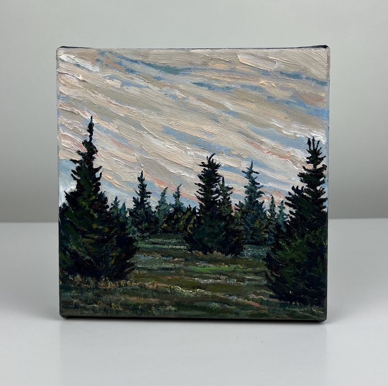 Lynn Wigginton Saint John New Brunswick Canada Handworks Canadian Acrylic &amp; Oil Painting Landscape, Seascape, &quot;Spruce Grove&quot;