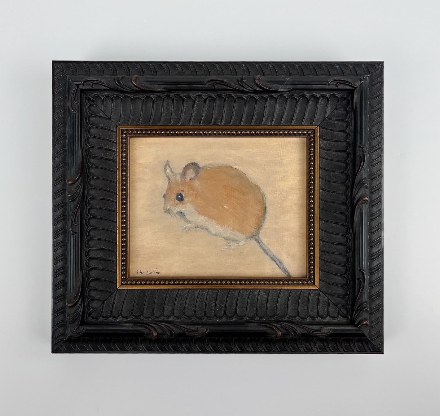 &quot;Mouse&quot; 4x5&quot; Oil on Board Framed 7.5x8.5&quot;